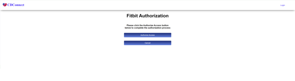 Fitbit device authorization confirmation page