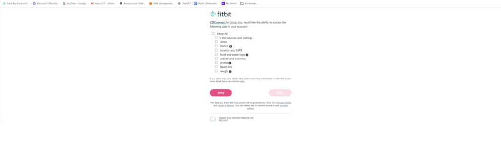 Fitbit add CDConnect account and activities