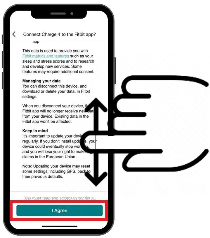 Fitbit agreement screen