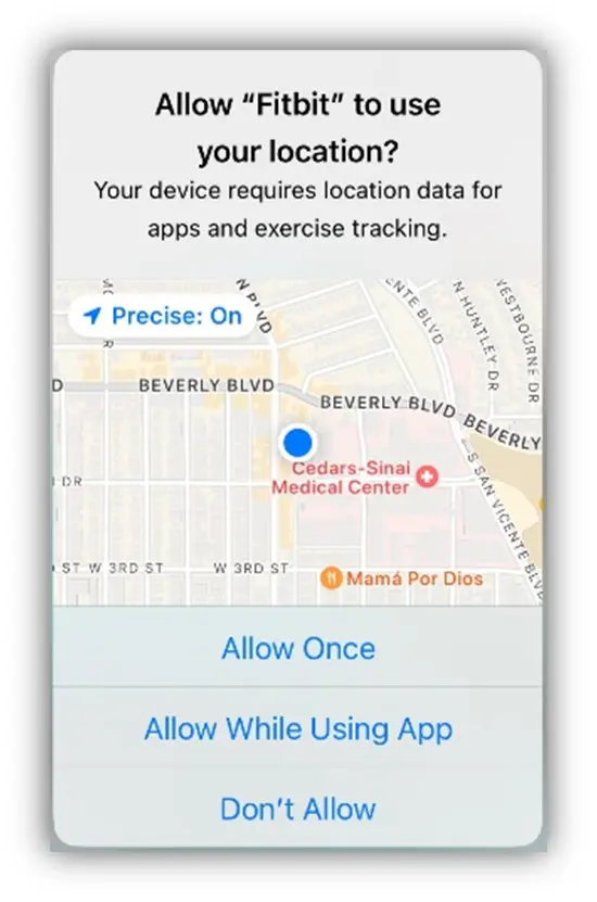 Fitbit allow to use location confirmation