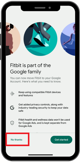 Fitbit link account to Google page